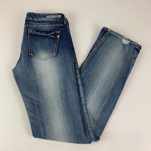 Express size 2 barely boot distressed jeans